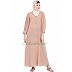 Front open abaya- Peach Front open abaya- Peach